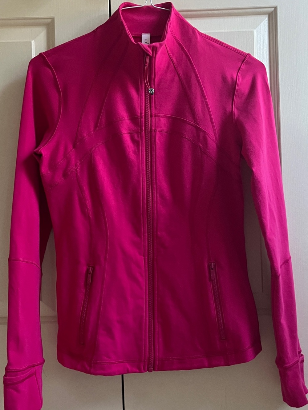 🍒LULULEMON sz 8 CLASSIC DEFINE Jacket CALYPSO PINK Hot Sonic Prism *LUON